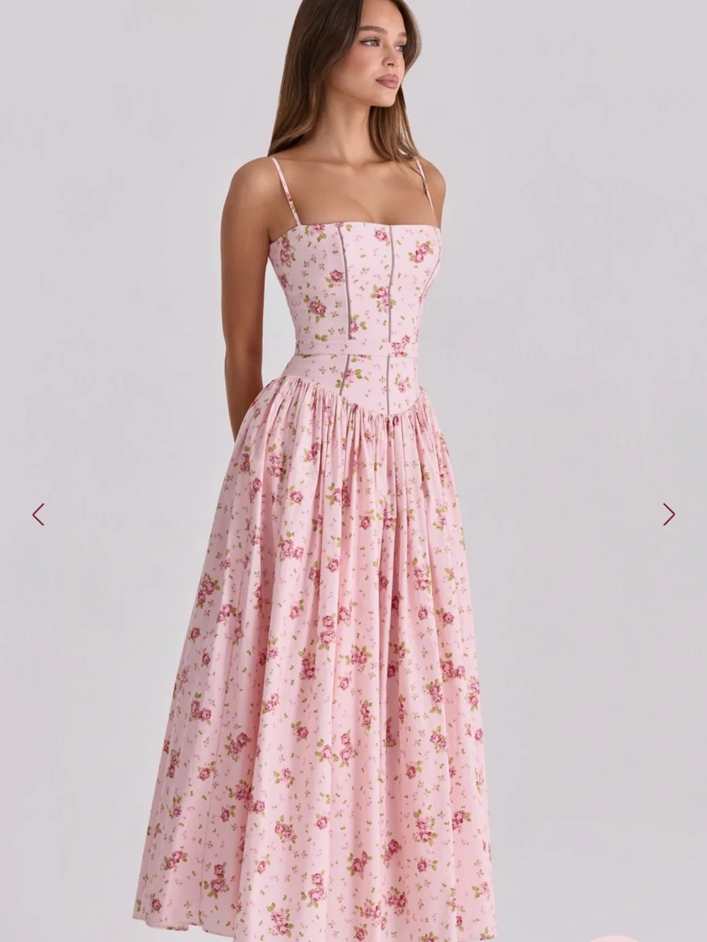 House of CB Pink Floral Corset-Top Maxi Dress - Picture 2 of 4